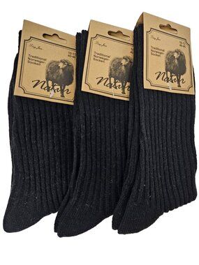 Men Wool Blend Socks Size 10-13 Norweger Warm Winter Boot Thermal Crew Socks NWT